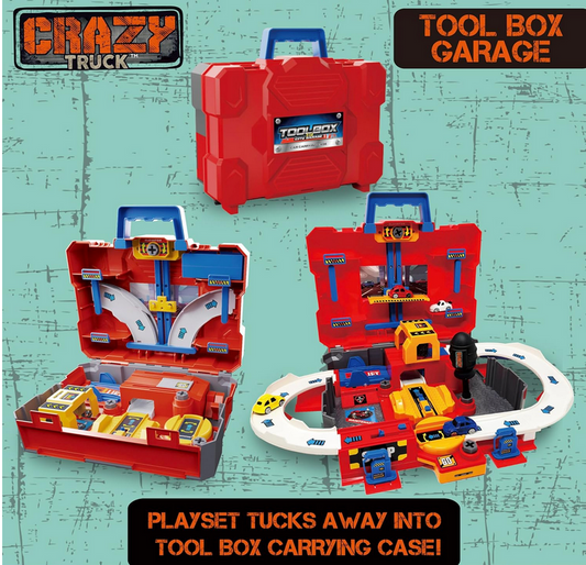 Crazy Truck 28 Piece Toolbox Garage Playset