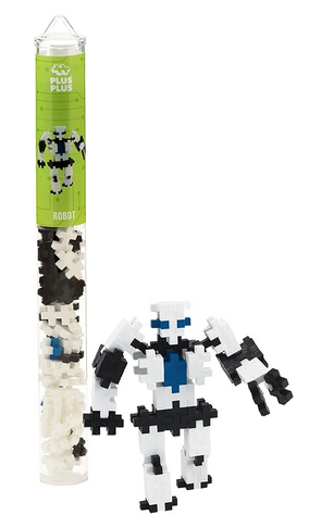 Plus-Plus - Instructed Play Building Set Mini Maker - 70 pc Robot Tube