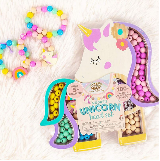Wooden Unicorn Bead Set