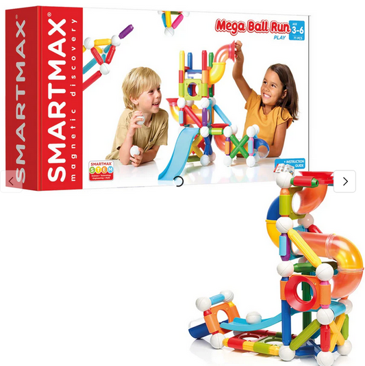 SmartMax Mega Ball Run 71-pieces Dynamic STEM Magnetic Building Set for Ages 3+