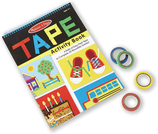 Melissa & Doug Tape Activity Book: 4 Rolls of Easy-Tear Tape and 20 Reusable Scenes