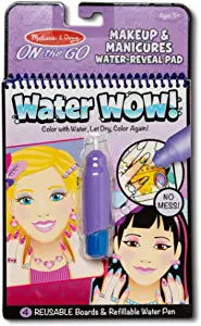 Melissa & Doug On the Go Water Wow! Reusable Water-Reveal Activity Pad - Makeup and Manicures