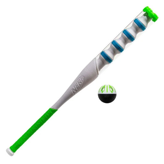 NERF Power Blast Kids Baseball Bat and Ball Set - Kids Plastic Baseball Bat with Extra Grip and Power Bands