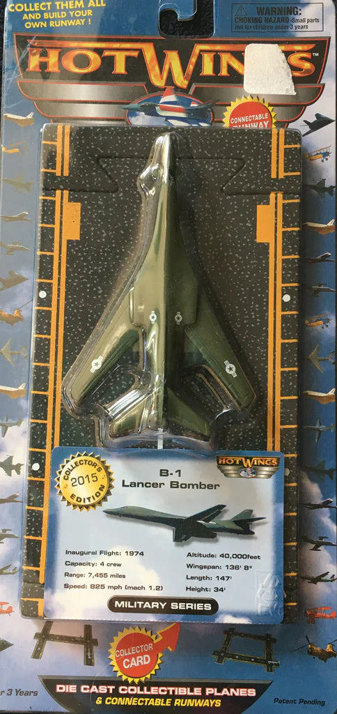Hot Wings B-1 Lancer Bomber Die Cast Plane with Runway