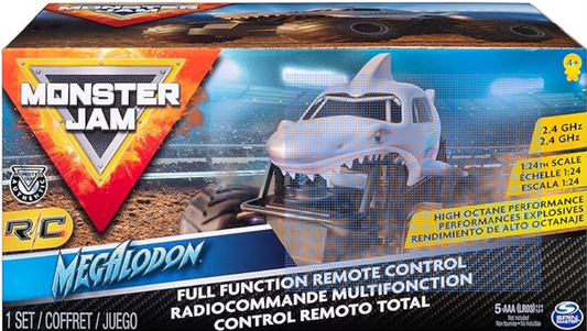 Monster Jam, Official Megalodon Remote Control Monster Truck 1:24 Scale, 2.4 GHz