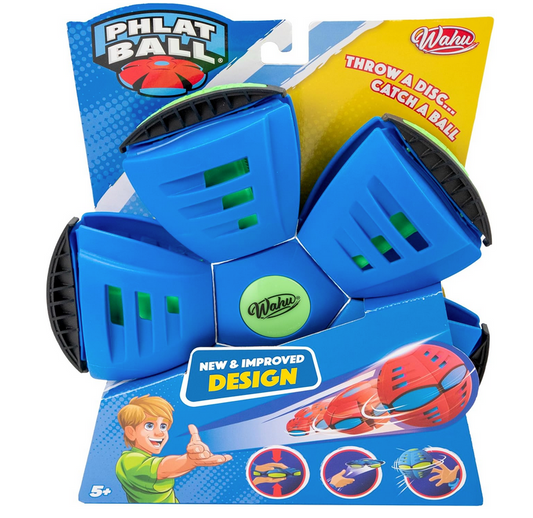 Wahu Phlat Ball Junior Flying Saucer Ball Toy for Kids Ages 5+, Collapsible Time Delay Frisbee Flying Disc Toy, Throw a Disc Catch a Ball
