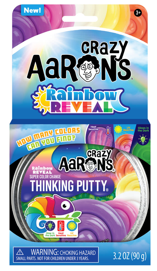 Crazy Aaron's Rainbow Reveal Thinking Putty 4" Tin