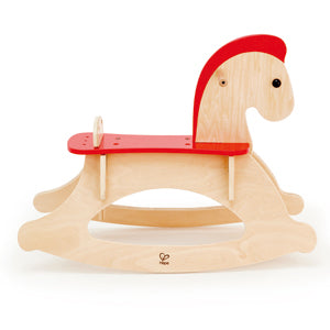Hape Rock and Ride Kids Wooden Toy Rocking Horse with Handles for Toddler Riders