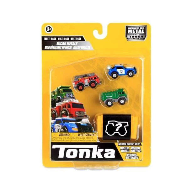 Tonka 4 Pack Micro Metals - Police, Fire, Recycle and Mystery