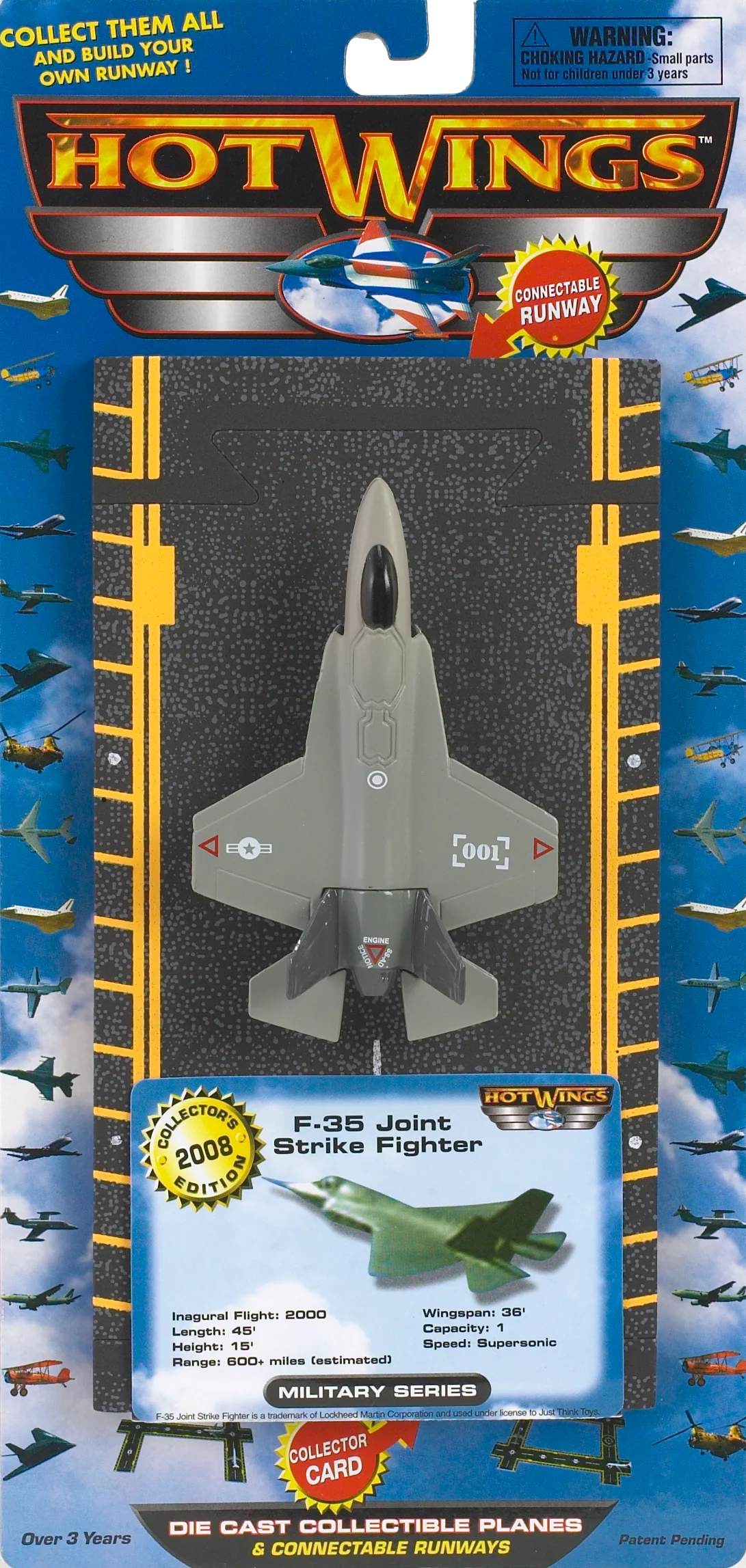 Hot Wings Planes Hot Wings Joint Strike Fighter with Connectible Runway