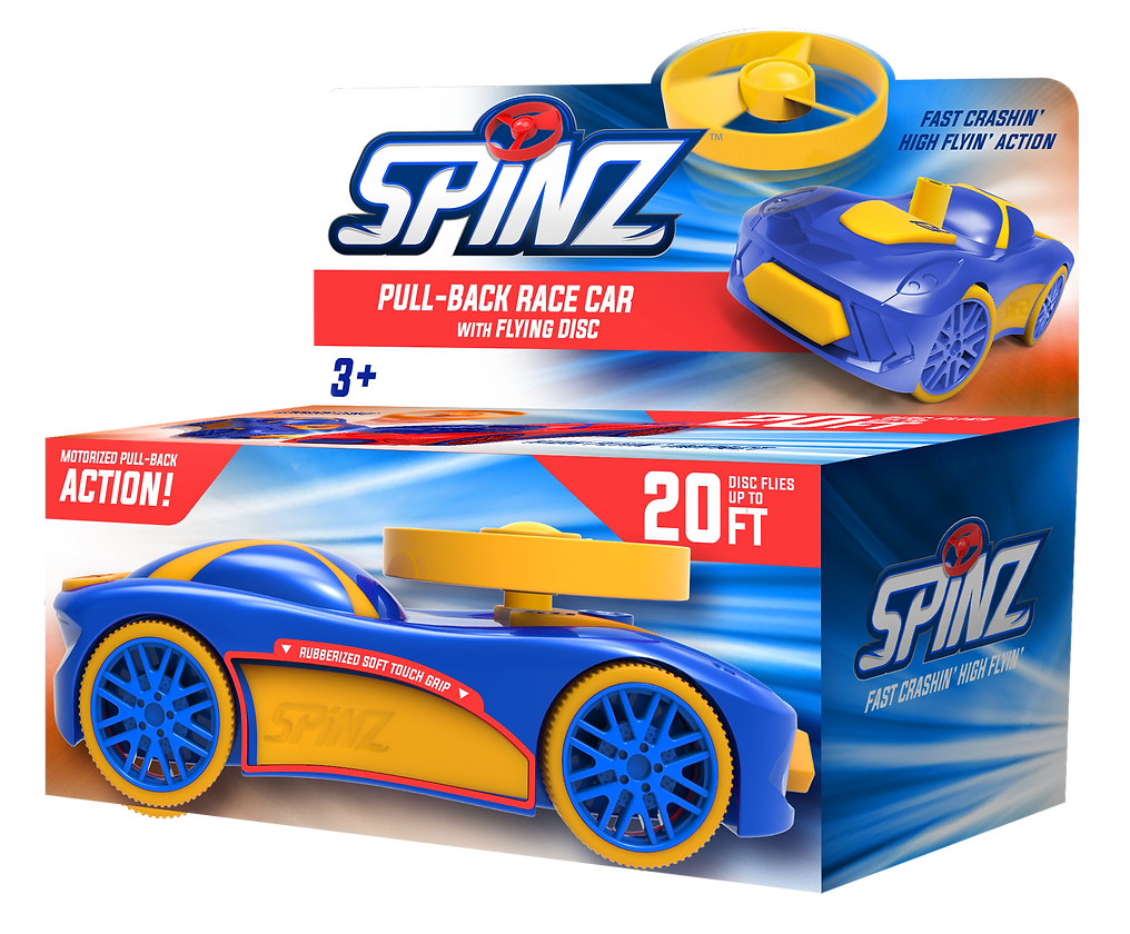 Spinz Pull Back Fast Crashing, High Flying Race Car