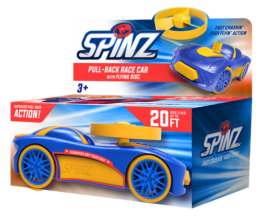 Spinz Pull Back Fast Crashing, High Flying Race Car