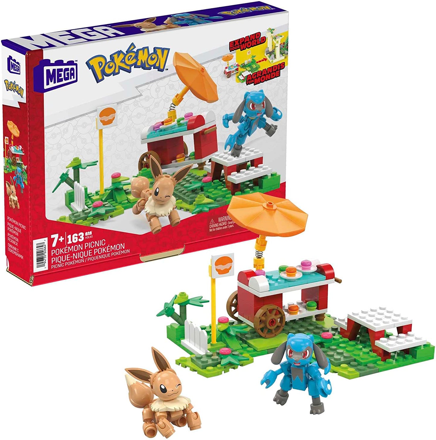 Pokémon Picnic With 193 Pieces, 2 Poseable Characters, Eevee and Riolu