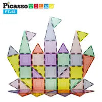 Picasso Tiles: Pastel Glitter Magnetic Building Tiles Set- 48 Pieces