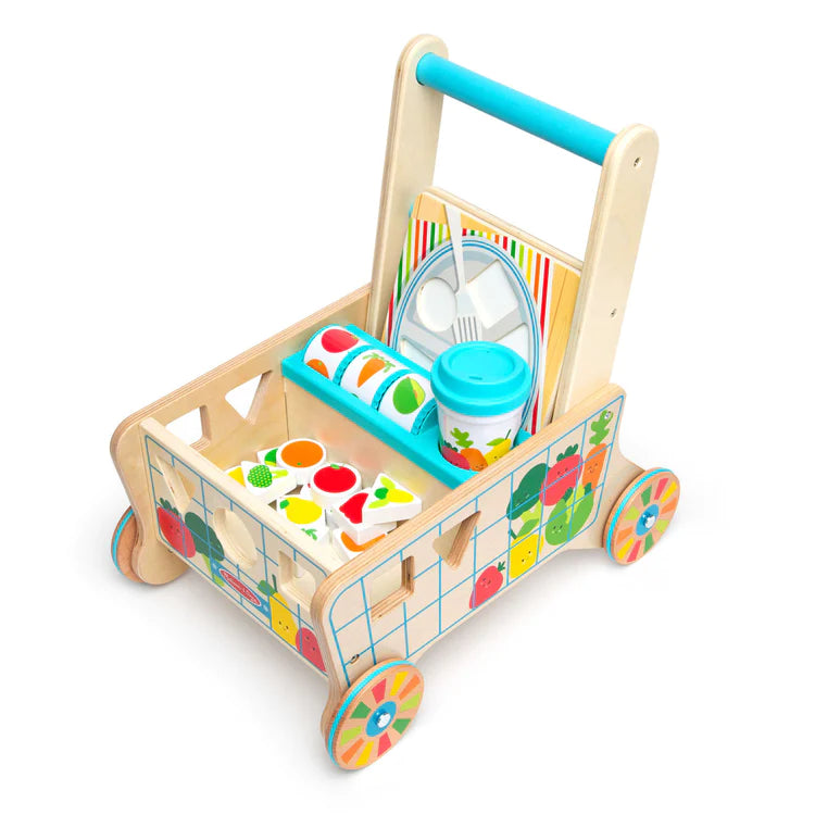 Wooden Shape Sorting Grocery Cart