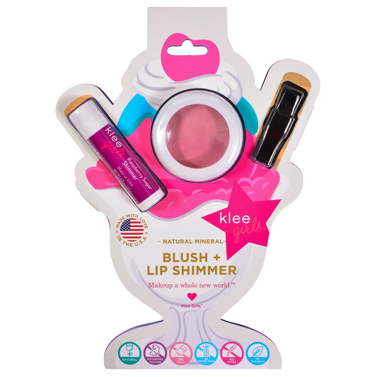 Cotton Candy Glow - Klee Girls Natural Mineral Blush & Lip Shimmer Duo