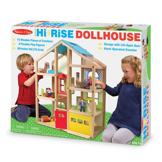 Hi-Rise Wooden Dollhouse and Furniture Set