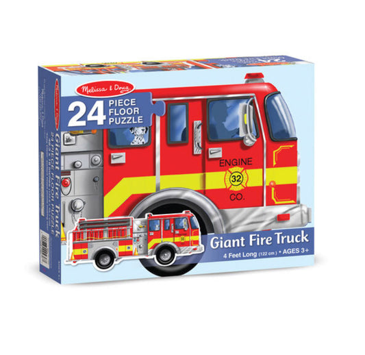 Giant Fire Truck Floor Puzzle - 24 Pieces