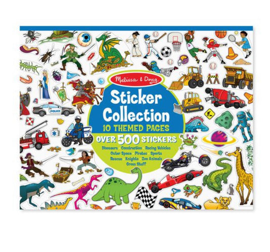 Sticker Collection Book: 500+ Stickers - Dinosaurs, Vehicles, Space, and More