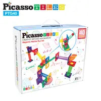 Picasso Tiles: 40 Pieces Magnetic Marble Run Set